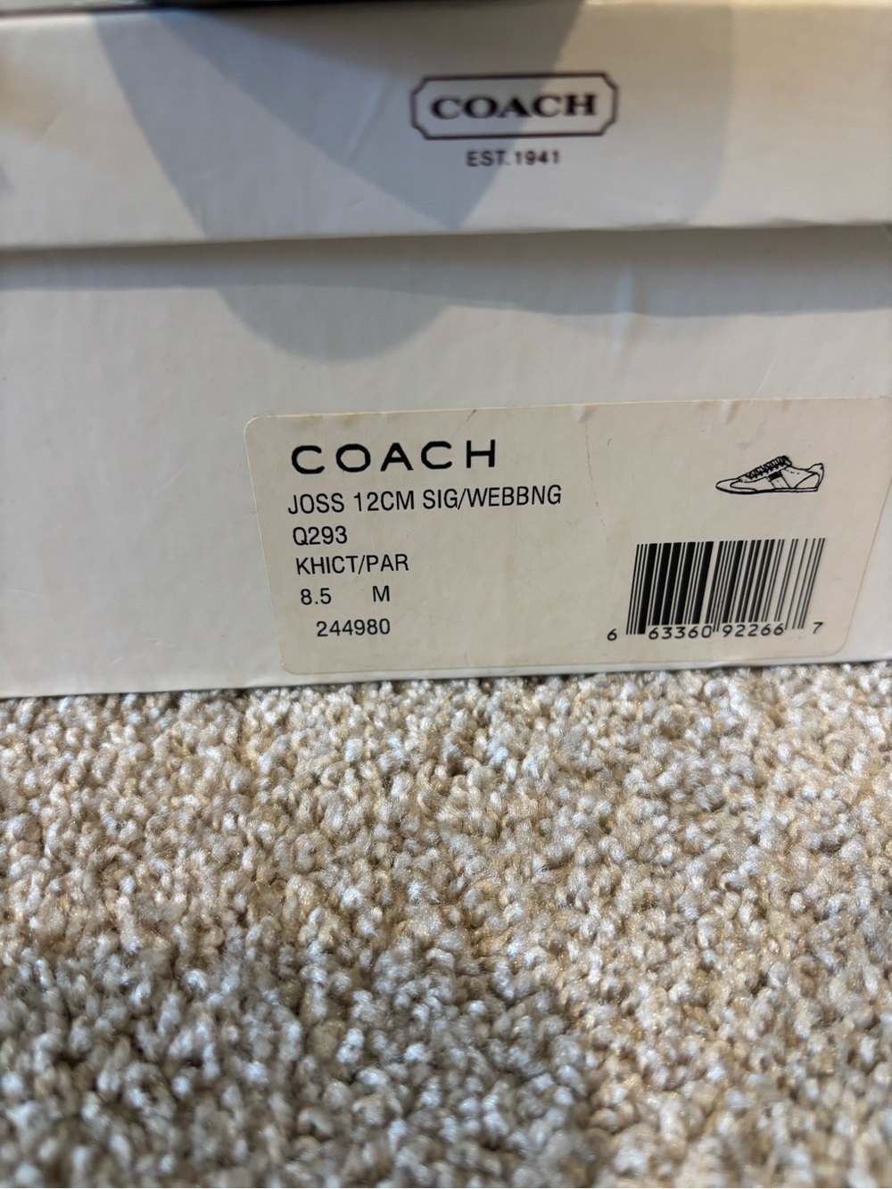Coach Women’s Brown Signature Logo Sneakers with Ivory Stripe - Picture 5 of 5
